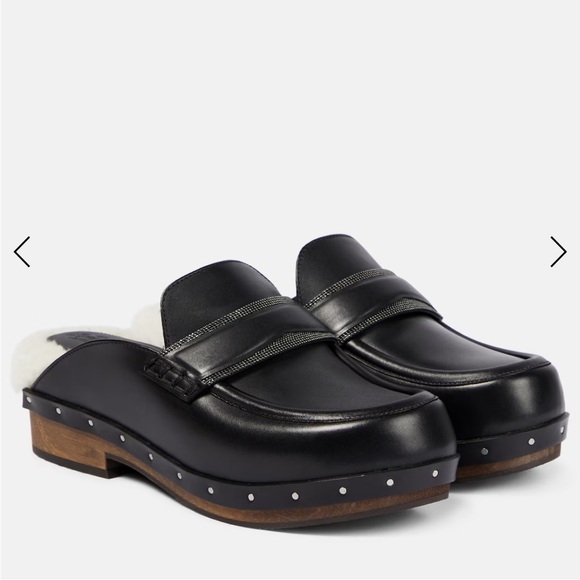 Brunello Cucinelli embellished leather clogs - Picture 1 of 11